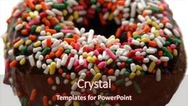  Presentation with donut and coffee - Audience pleasing slide deck consisting of resturant - isolated colored sprinkled donut backdrop and a  colored foreground