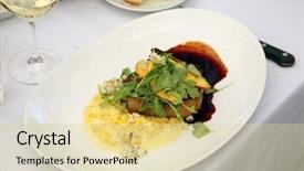  Presentation with winery - Beautiful PPT theme featuring resturant - smoked and barbecued pork chop backdrop and a  colored foreground