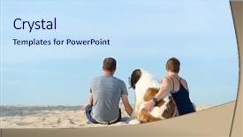  Presentation with man in nature - Colorful presentation enhanced with resuce - man walking his giant st backdrop and a  colored foreground