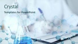  Presentation with laboratory microbiology - Audience pleasing PPT layouts consisting of result microbiology - science chemistry biology medicine backdrop and a sky blue colored foreground