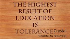  Presentation with tolerance - Amazing presentation theme having result of education is tolerance backdrop and a coral colored foreground