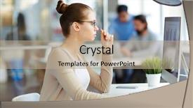  Presentation with marketing research - Cool new PPT layouts with results and investigating business performance backdrop and a coral colored foreground