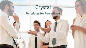  Presentation with ideas - Slides consisting of results discussion - business team discussing their ideas background and a sky blue colored foreground