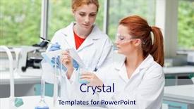  Presentation with laboratory animal science - Presentation theme enhanced with results dropped - science students talking about their background and a  colored foreground