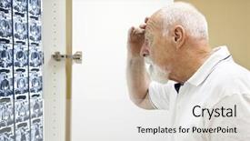  Presentation with human body - Presentation having results of his cat scan background and a white colored foreground