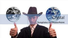  Presentation with earth - Amazing PPT theme having results of polution on earth backdrop and a teal colored foreground