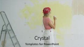  Presentation with pastel paint - Slide deck featuring results of work on half background and a light gray colored foreground