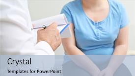  Presentation with test - Cool new presentation theme with results with doctor in hospital backdrop and a light blue colored foreground