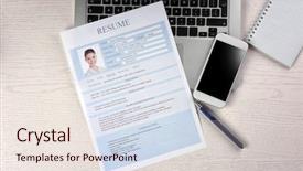 Presentation with resume - PPT layouts enhanced with resume phone and laptop background and a lemonade colored foreground