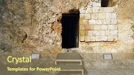  Presentation with jesus resurection - Theme enhanced with resurection site of jesus background and a coral colored foreground