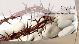  Presentation with crown thorns - PPT layouts with resurreccion - crown made of thorns background and a  colored foreground