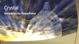  Presentation with jesus love - Beautiful slide set featuring resurreccion - jesus in the sky backdrop and a tawny brown colored foreground