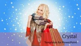 Presentation with retail - PPT layouts featuring retail and sale concept - happy teenage girl in winter clothes with shopping bags background and a red colored foreground