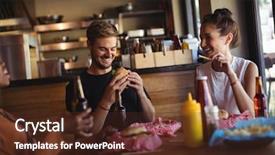  Presentation with beer garden friends in tracht - Audience pleasing theme consisting of retail beverage - happy friends interacting while having backdrop and a tawny brown colored foreground