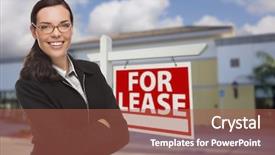  Presentation with real estate - Audience pleasing slides consisting of retail building and for lease backdrop and a red colored foreground