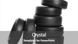  Presentation with tires - Presentation theme enhanced with retail change - car tires on white background background and a dark gray colored foreground
