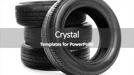  Presentation with retail - Slides featuring retail change - car tires on white background background and a dark gray colored foreground