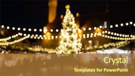  Presentation with town hall - PPT layouts consisting of retail concept - evening christmas background and a tawny brown colored foreground