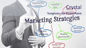  Presentation with strategies - Slides having retail execution - manager presenting scheme of marketing background and a sky blue colored foreground