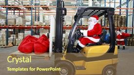  Presentation with santa - Colorful PPT layouts enhanced with retail holiday - rush hours before christmas santa backdrop and a coral colored foreground