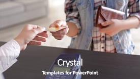  Presentation with retail - Presentation theme enhanced with retail operasation - customer giving credit card background and a dark gray colored foreground