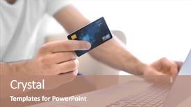  Presentation with credit card - Amazing presentation having retail operasation - man with credit card backdrop and a  colored foreground