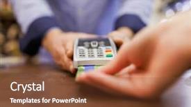  Presentation with terminal - Amazing presentation theme having retail operasation - picture of male seller backdrop and a tawny brown colored foreground