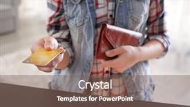 Presentation with credit card - Amazing presentation having retail operasation - woman holding credit card closeup backdrop and a  colored foreground