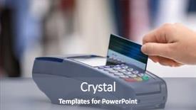  Presentation with banking bank vault door - Audience pleasing PPT layouts consisting of retail operasation - woman using bank terminal backdrop and a gray colored foreground