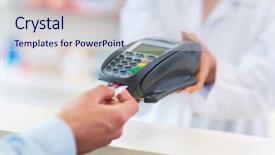  Presentation with retail - Colorful PPT theme enhanced with retail safety - paying in the pharmacy backdrop and a sky blue colored foreground