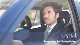  Presentation with safety driving - Slides featuring retail safety - portrait of an handsome businessman background and a ocean colored foreground