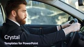  Presentation with safety driving - Beautiful slide set featuring retail safety - side view of a serious backdrop and a wine colored foreground