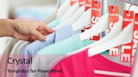  Presentation with human - Slide deck consisting of retail sales - photo of human hand searching background and a red colored foreground