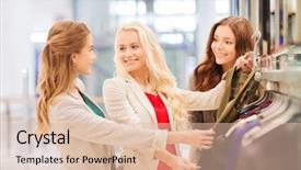  Presentation with people mall - Amazing slide deck having retail sales - sale consumerism and people concept backdrop and a lemonade colored foreground