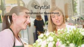  Presentation with retail - Presentation theme having retail services - florist advising a young customer background and a  colored foreground