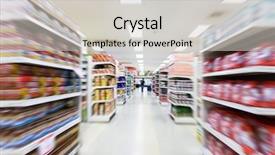  Presentation with retail - Audience pleasing PPT layouts consisting of retail store - empty supermarket aisle motion blur backdrop and a light gray colored foreground