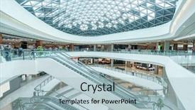  Presentation with mall - Presentation consisting of retail store - interior of modern shopping mall background and a light blue colored foreground
