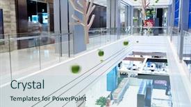  Presentation with retail store - PPT theme having retail store - shopping mall background and a light blue colored foreground