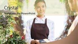  Presentation with electronic card - Slide set featuring retail vendor - client of florist shop using background and a blonde colored foreground