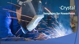  Presentation with steel - Audience pleasing presentation consisting of retardant clothing working on steel backdrop and a ocean colored foreground