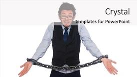  Presentation with employee federal compliance - Cool new PPT theme with male employee isolated on white backdrop and a white colored foreground
