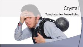  Presentation with employee of year - Amazing presentation design having male employee isolated on white backdrop and a white colored foreground