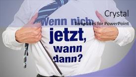  Presentation with motivation - Colorful PPT theme enhanced with rethink - german motivation concept wenn nicht backdrop and a light blue colored foreground