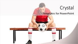  Presentation with sad - Colorful slide set enhanced with rethink - sad young football player sitting backdrop and a white colored foreground