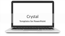  Presentation with laptop blank screen - Colorful PPT theme enhanced with retina - laptop with blank screen backdrop and a white colored foreground