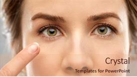  Presentation with vision - Colorful presentation enhanced with retina - vision beauty and people concept backdrop and a coral colored foreground