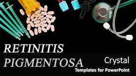  Presentation with disease - PPT theme enhanced with retinitis-pigmentosa-text-on-medical background and a black colored foreground