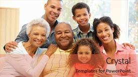  Presentation with generation family farm - Beautiful PPT theme featuring retire familile - 3 generation family at home backdrop and a red colored foreground