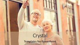  Presentation with family tourism - PPT theme having retire familile - family age tourism travel background and a coral colored foreground