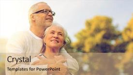  Presentation with family tourism - Cool new PPT theme with retire familile - family age tourism travel backdrop and a coral colored foreground